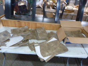 lot 344 image: Box of Brown Vinyl SheetsScrap