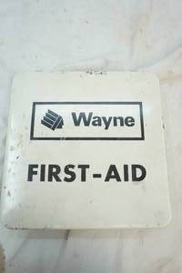 lot 52 image: Wayne first aid kit - no thermometersmercury included.