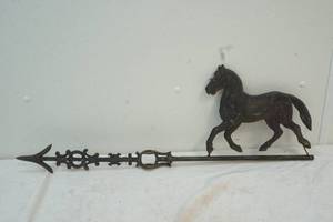 lot 110 image: portion of a weathervane horse and arrow