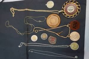 lot 200 image: coin style necklaces
