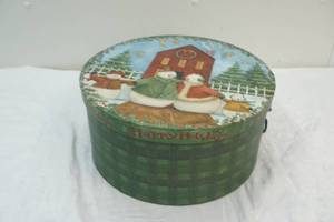 lot 297 image: round holiday decorative box