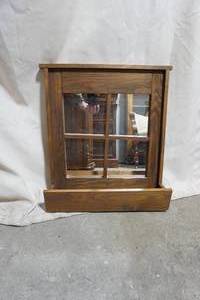 lot 307 image: antique wall mirror with open cubby