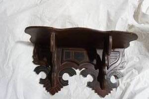 lot 309 image: antique carved wood wall shelf
