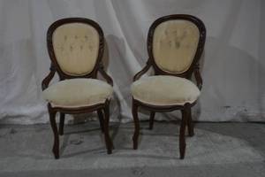 lot 315 image: antique upholstered sitting chairs