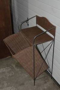 lot 7 image: Wicker Garbage can holder or hamper