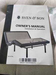 lot 1 image: Like new Sven & Son platinum twin adjustable bed frame Mattress Included