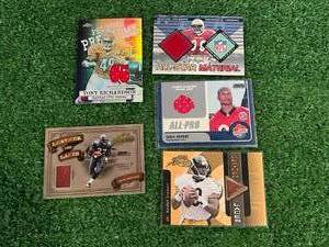5 Different Football Insert Cards - Jersey & Football