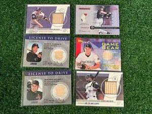 6 Different Baseball Insert Cards - Game Used Bats & Base