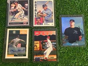 5 Different Authentic Baseball Signature Cards