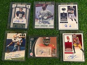 6 Different Football RCs Authentic Signature Cards