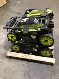 lot 31 image: Mix Lot of Assorted Ryobi Battery Lawn Mowers - review all pictures