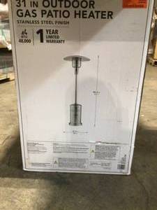 lot 37 image: Hampton Bay 48000 BTU Stainless Steel Patio Heater -- good condition - review all pictures