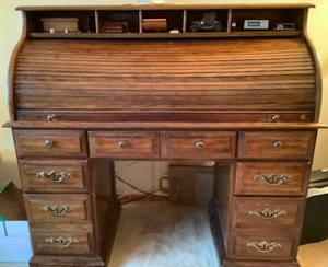 lot 201 image: Roll-top Desk