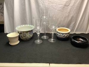 lot 280 image: Candle Holders and Flower Pots