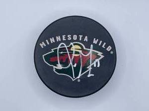 MN Wild autographed hockey puck, Torrey Mitchell
