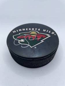 MN Wild autographed hockey puck, Clayton Stoner