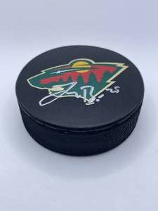 MN Wild autographed hockey puck, Jonas Brodin