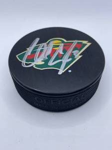 MN Wild autographed hockey puck, Charlie Coyle