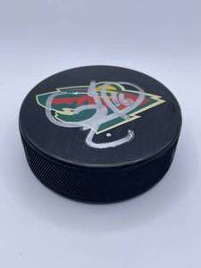 MN Wild autographed hockey puck, Jason Zucker