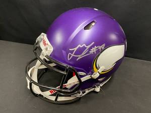 MN Vikings autographed helmet, Linval Joseph, Authenticated