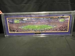 MN Vikings football vs Green Bay Packers 2016 Kyle Rudolph autographed, framed print