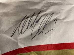 MN Wild autographed 10th Anniversary flag