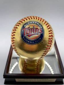 24K Gold plated MN Twins baseball, NEW