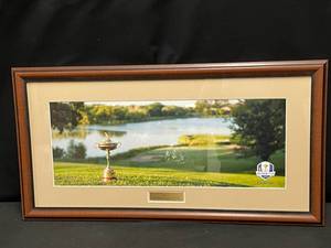 2016 10th Hole with Ryder Cup trophy framed print