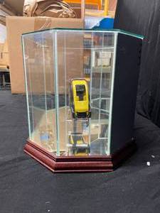 Premium quality glass and wood mirrored football display case, NEW  NIB