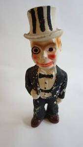 lot 3 image: Vintage Chalk Ware Charlie McCarthy Figure 15