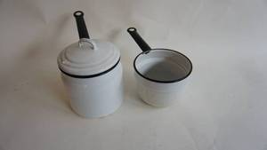 lot 22 image: Vintage Porcelain Enamelware double boiler