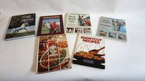 lot 72 image: four informational horse books and two cookbooks