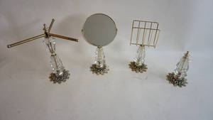 lot 78 image: Vintage brass and acrylic vanity accessories