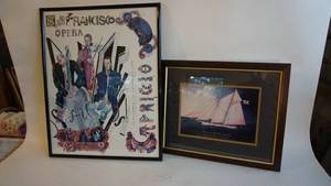 lot 106 image: 23 x 29 San Francisco museum framed poster, 22 12 x 18 12 for Shooners magic in the Americas cup Framed print