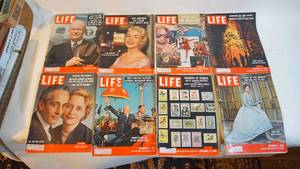 lot 119 image: Eight 1950s life magazines
