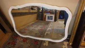 lot 126 image: Antique mirror 48 x 33 very heavy very good Clearview minus some edge scratches
