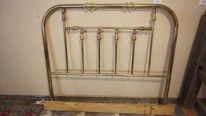 lot 134 image: 54 x 50 vintage hollow brass headboard