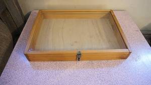 lot 157 image: Locking table top glasswood display case