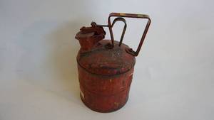 lot 208 image: Vintage 12 Justrite Safety Gas Can