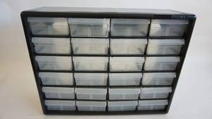 lot 244 image: 24 compartment storage unit 20 x 7 12 x 16