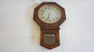 lot 258 image: Vintage quartz Westminster chime regulator wall clock
