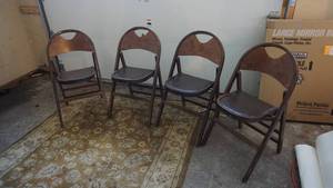 lot 259 image: Four Antique wood folding collapsible chairs