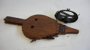 lot 278 image: Vintage fireplace starter, snorkelingunderwater goggles