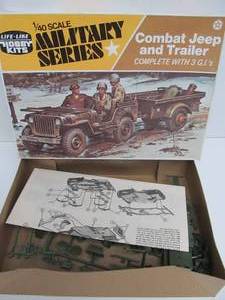 lot 94 image: Life-Like Hobby Kits Military Series Combat Jeep & Trailer
