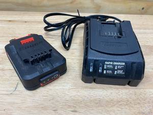lot 49 image: BAUER 20v- 1.7 A Rapid Charger with a 20v 1.5 AH Lithium Battery