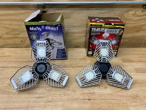 lot 63 image: Lot of 2 LED Garage Lights by Maxx Blast and TriBurst