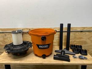 lot 68 image: RIDGID 12 Gal. 5.0-Peak HP NXT WetDry Shop Vacuum with Filter, Hose and Accessories