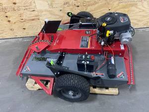 lot 14 image: EARTHQUAKE (44) 17.5HP Briggs Tow-Behind Rough Cut Mower w Electric Start