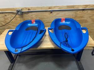 lot 93 image: PARICON Lot of 2- Flexible Flyer 39 Spitfire Kids Snow Sleds with Tow Rope