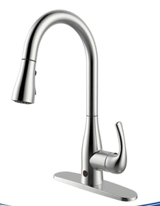lot 120 image: FLOW Motion Activated Single-Handle Pull-Down Sprayer Kitchen Faucet in Brushed Nickel